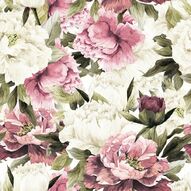Фотообои Белые и розовые пионы