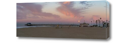 Картина Панорама пляжа на закате